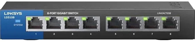 Linksys 8-Port Business Desktop Gigabit Ethernet Unmanaged Metal Enclosure, Black - eBuy UAE