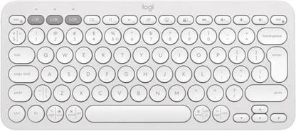 Logitech Pebble Keys 2 K380s Keyboard, Bluetooth 5.1 Connectivity, Up to 3 Multi-Device Pairing, Customizable Fn Shortcut Keys, 2x AAA Battery, English Layout, On / Off Button, White - eBuy UAE