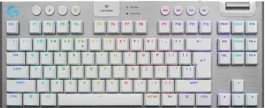 Logitech G915 X LIGHTSPEED TKL Mechanical Keyboard, Tactile Switches, Double-Shot PBT Keycaps, LIGHTSYNC RGB Illumination, Tri-Mode Connectivity, English (US) Layout, White - eBuy UAE