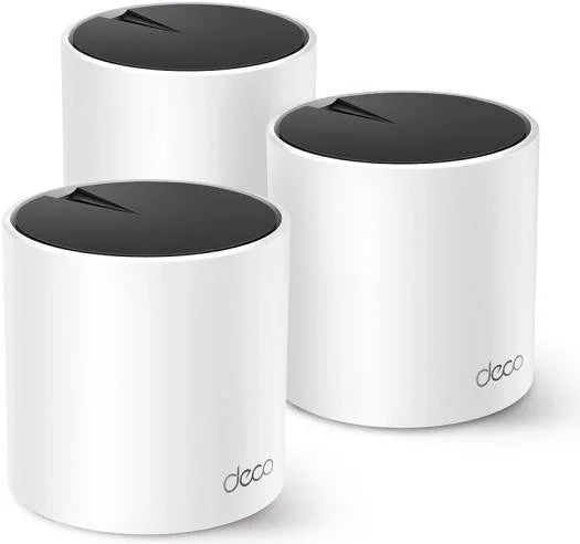 TP-Link Deco AX3000 WiFi 6 Mesh System, Covers up to 6500 Sq.Ft, Replaces Wireless Router and Extender, AI-Driven Mesh, 3 Gigabit Ports Per Unit, Supports Ethernet Backhaul, 3-pack, White | Deco X55 - eBuy UAE