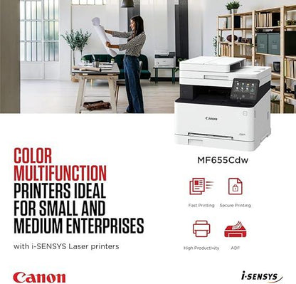 Canon i-SENSYS MF655Cdw Wireless Colour Multifunction all in colour laser printer - eBuy UAE