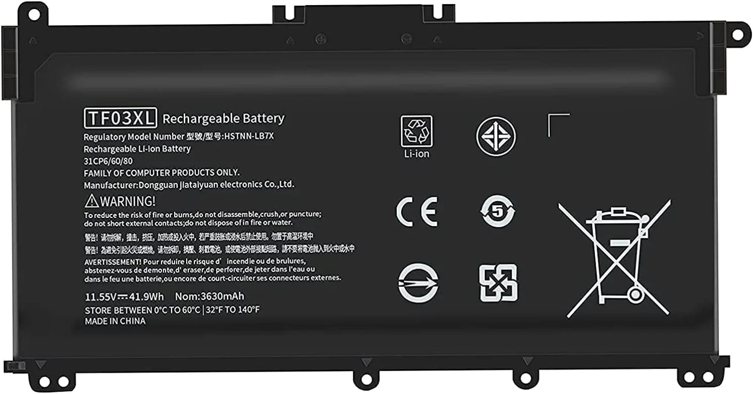 eBuyUAE HT03XL TF03XL HP LAPTOP BATTERY Compatible for 14-CE 14-CF 14-CK 14-DF 55 G7 340 348 G514-DH 14-MA 5.5" 14Q-CS 14Q-CY 15-CS 15-DA 15-DB 15-CW 17-by 17-CA 240 245 250 - eBuy UAE