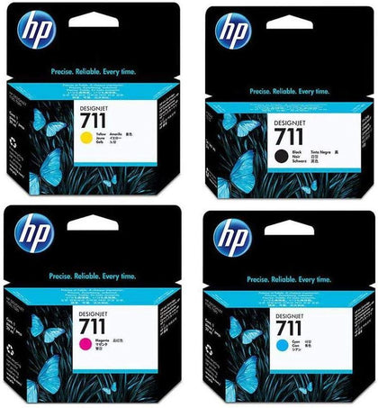 HP 711 Ink Cartridge Bundle Consists of HP 711 38-ML Black Ink Cartridge, P 711 29-ML Cyan Ink Cartridge, P 711 29-ML Magenta Ink Cartridge, P 711 29-ML Yellow Ink Cartridge - eBuy UAE