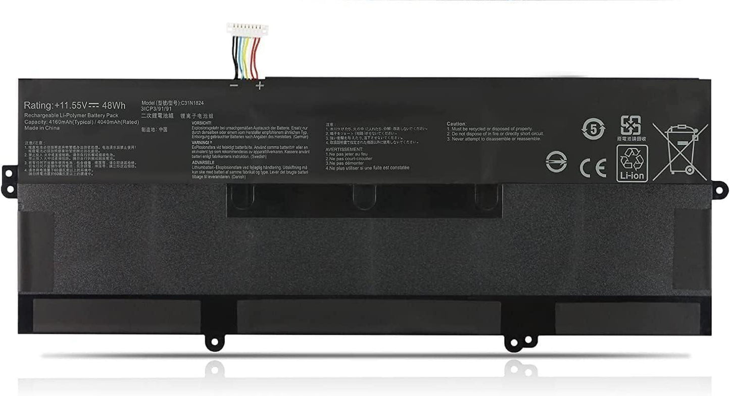 eBuyUAE C31N1824 Asus Laptop Battery Compatible with C434 C434T C434TA C434TA-AI0041 C434TA-AI0045 C434TA-AI0095 C434TA-AI0108 DS384T DSM4T DS588 T E10013 Series C31PNC1 - eBuy UAE