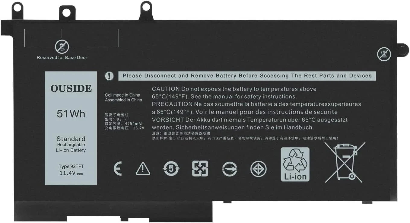 eBuyUAE 93FTF DELL Laptop Battery Compatible with 5280 5480 5580 5590 5490 5288 5290 5488 E5280 E5480 E5580 E5490 E5590 E5290 15 3522 0 353 36 - eBuy UAE