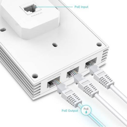 TP-Link AX3000 Wall Plate WiFi 6 Access Point, Up to 2976 Mb/s Throughput, 2.4 GHz / 5 GHz (Dual-Band), MU-MIMO Support (2 x 2), 574 Mbps on 2.4 GHz & 2402 Mbps on 5 GHz, White | EAP655-Wall - eBuy UAE