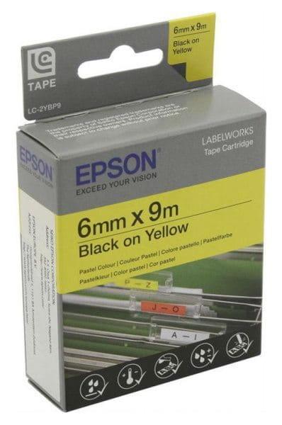 Epson Label Cartridge LC-2YBP9 Black on Yellow 6mm x 9 meter Black on Yellow - eBuy UAE