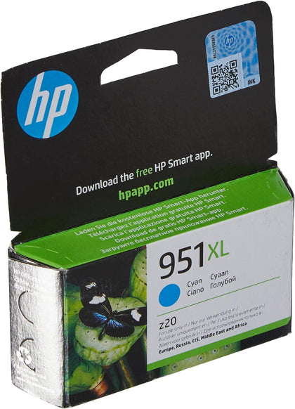 Hp 951XL [Cn046Ae] High Yield Original Ink Cartridge for Officejet Printers, Cyan - eBuy UAE