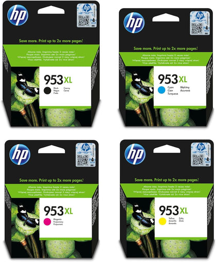 HP 953XL Multipack Druckerpatronen (mit hohe Reichweite für HP Officejet Pro) Schwarz, Magenta, Gelb, Cyan - eBuy UAE