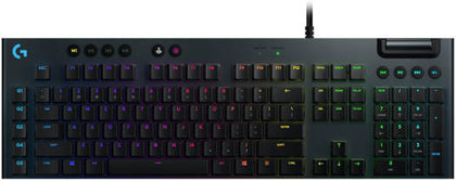 Logitech G815 Lightsync RGB Low-Profile Mechanical Gaming Keyboard, Low Profile GL Clicky Switches, LIGHTSYNC RGB Per Key Lighting, 5 Dedicated G-Keys, USB Inteface, Black | 920-009095