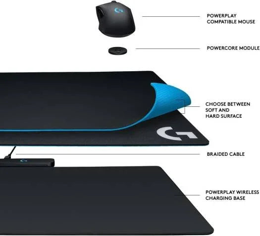Logitech Powerplay Wireless Charging Gaming Mouse Pad - Black - eBuy UAE