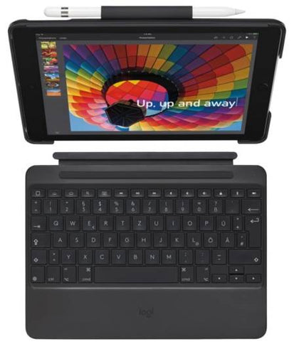 Logitech Slim Combo Case With Detachable Backlit Bluetooth Keyboard For iPad 5th & 6th Gen (UK Version) - Black | 920-009047