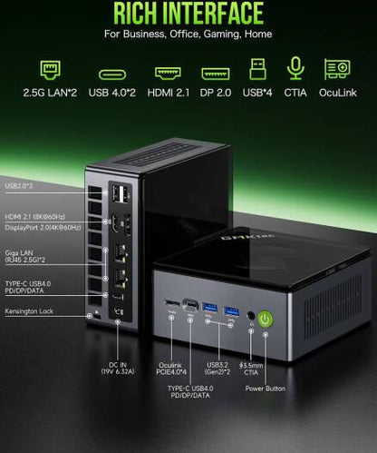 GMKtec NucBox M7 Pro, Mini Gaming PC, AMD Ryzen 9 PRO 6950H, 32GB DDR5 RAM, 1TB SSD, Dual LAN 2.5G, WiFi 6E, USB-C 4.0, BT 5.2, DP, HDMI, Dual Fan, Windows 11 Pro | NucBox M7 Pro - eBuy UAE
