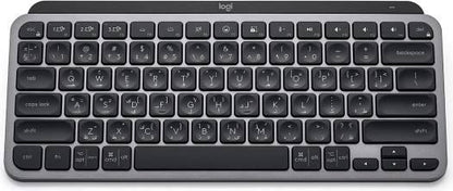 Logitech MX Keys Mini Minimalist Wireless Illuminated Keyboard, Bluetooth / USB-C Connector, 10m Range, English Arabic Layout, Graphite Black | 920-010503