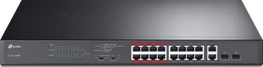 TP-Link 16-Port 10/100 Mbps + 2-Port Gigabit Rackmount Switch with 16-Port PoE+ | TL-SL1218MP - eBuy UAE