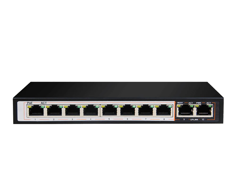 D-Link DGS-F1010P-E 10-port 10/100/1000Base-T Unmanaged Long Range 250m PoE+ Surveillance Switch with 8 PoE ports - eBuy UAE