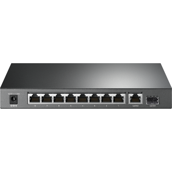 TPLINK 10-Port Gigabit Desktop Switch with 8-Port PoE+ | 9 10/100/1000Mbps RJ45 ports,63w 1 Gigabit SFP port | TL-SG1210P - eBuy UAE