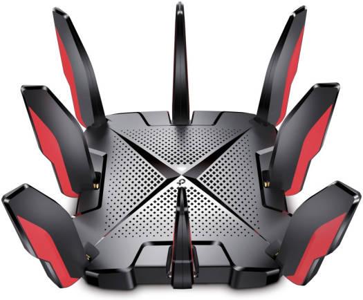 TP-Link Archer GX90 AX6600 Gaming Router, Tri-Band, Up to 6579 Mb/s Speed, Wi-Fi 6, 8x Antennas, 1 x Gigabit Port, USB 3.1, Black-Red | ARCHER GX90 - eBuy UAE