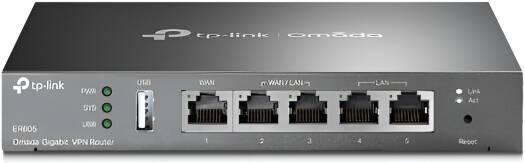 TP-Link ER605 Omada Gigabit VPN Router, Integrated Into Omada SDN, Centralized Management, Five Gigabit Ports, 3 WAN Ethernet Ports, Highly Secure VPN, Abundant Security Features, Black | TL-R605 - eBuy UAE