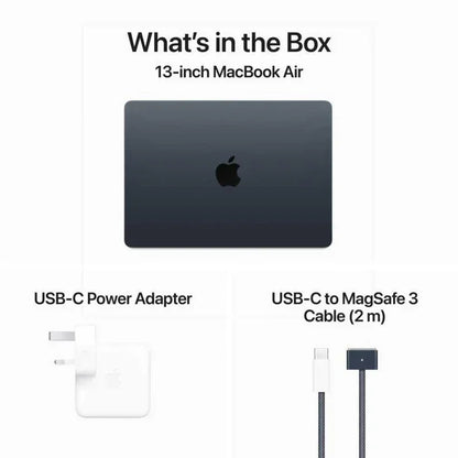 Apple Macbook Air 15 inch, M3 chip with 8-core CPU and 10-core GPU, 16GB RAM, 512 GB SSD, Midnight, English MXD43 1 Year Warranty - eBuy UAE
