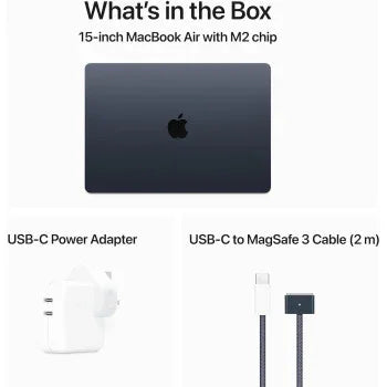 Apple MacBook Air (2023), 15.3 inch, M2 Chip With 8 Core CPU & 10 Core GPU, 256GB SSD, Midnight - MQKW3 1 Year Warranty - eBuy UAE