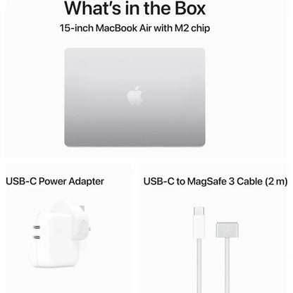 Apple MacBook Air (2023), 15.3 inch, M2 Chip With 8 Core CPU & 10 Core GPU, 256GB SSD, Silver - MQKR3 1 Year Warranty - eBuy UAE