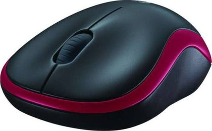 Logitech M185 Wireless Mouse, 1000 DPI Optical Tracking, 2.4GHz with USB Mini Receiver, 1000 DPI Optical Tracking, Ambidextrous PC/Mac/Laptop, Black / Red | 910-002237/910-002240