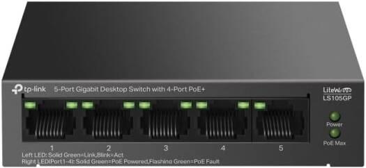 TP-Link 5-Port Gigabit Desktop Switch with 4-Port PoE+, Plug and Play, Auto Recovery, Silent Operation | LS105GP - eBuy UAE