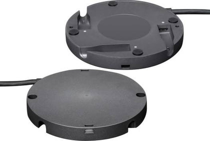 Logitech Rally Mic Pod Hub, Customize Microphone Placement, 3x 12-Pin Connections, Under-Table Mounting Hardware, Captive 2.95mm 12-Pin Cable, Black | 939-001647