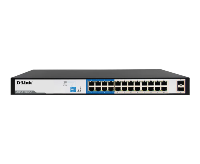 D-Link DGS-F1024P 24 Port Gigabit Unmanaged POE Switch with 2 SFP ports 250 watts - eBuy UAE