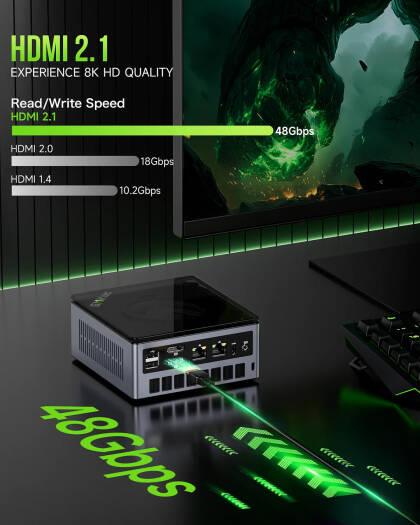 GMKtec NucBox M7 Pro, Mini Gaming PC, AMD Ryzen 9 PRO 6950H, 32GB DDR5 RAM, 1TB SSD, Dual LAN 2.5G, WiFi 6E, USB-C 4.0, BT 5.2, DP, HDMI, Dual Fan, Windows 11 Pro | NucBox M7 Pro - eBuy UAE