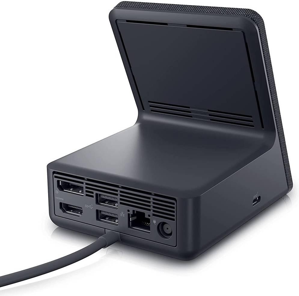 Dell Dual Charge Dock HD22Q, Fabric Wrapped Charging Stand, Type-C Connector, Qi Enabled Charging, Wake-on-Dock, Smartphone Rest, Power Button LED, Black | HD22Q - eBuy UAE