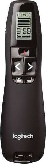 Logitech R800 Presentation Wireless Presenter With Laser Pointer Green, Up To 30M Range, Vibration Alerts, Remote With LCD Display - eBuy UAE