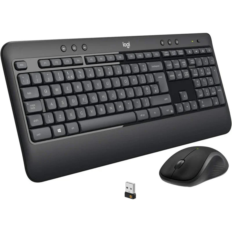 Logitech 920-008693 MK540 Wireless Keyboard And Mouse Combo For Windows, 2.4 GHz Wireless With Unifying USB-Receiver, Wireless Mouse, Multimedia Hot Keys,PC/Laptop, Arabic Layout - eBuy UAE