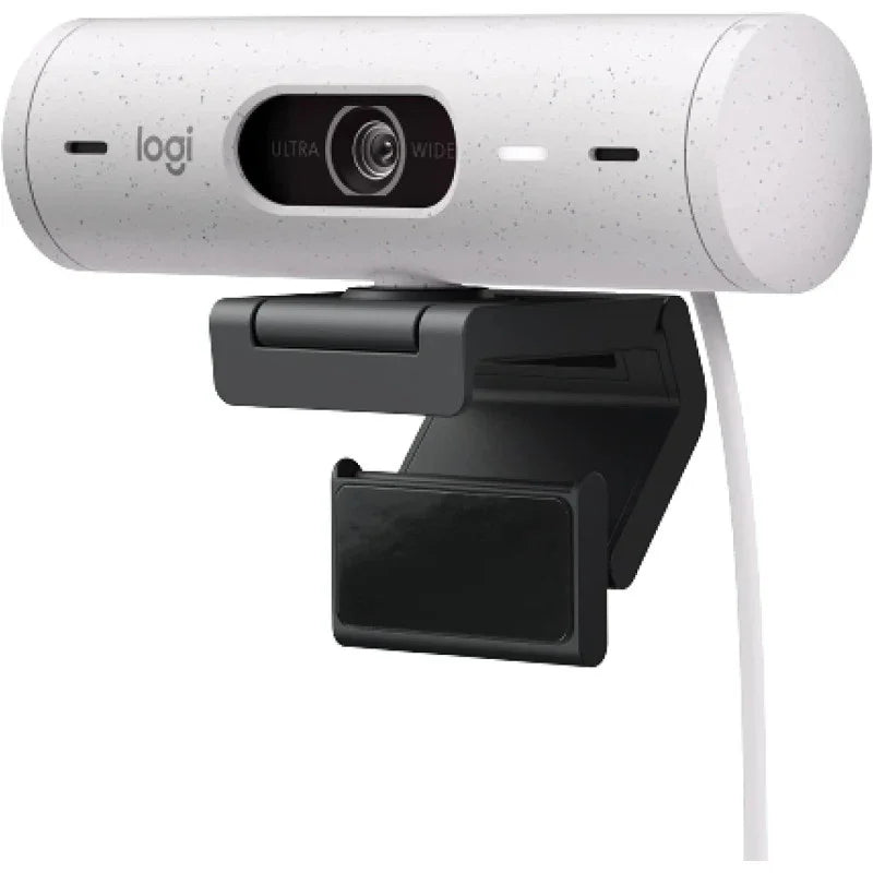 Logitech Brio 500 Full HD Webcam With Auto Light Correction,Show Mode, Dual Noise Reduction Mics, Privacy Cover, Works Microsoft Teams, Google Meet, Zoom, USB-C Cable - Off White - eBuy UAE