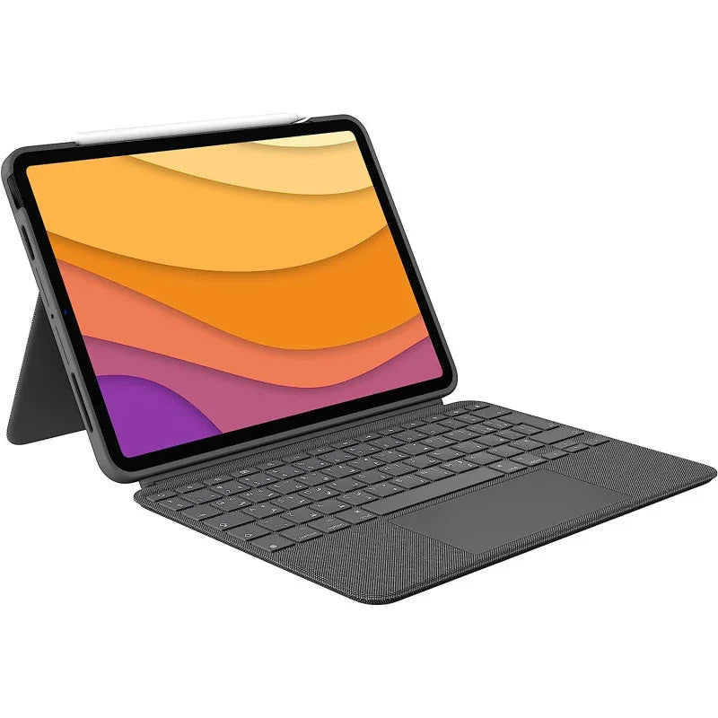 Logitech Combo Touch Ipad Air (4Th, 5Th Gen - 2020, 2022) Keyboard Case - Detachable Backlit Keyboard With Kickstand, Trackpad, Smart Connector, Ara Keyboard - Grey - eBuy UAE
