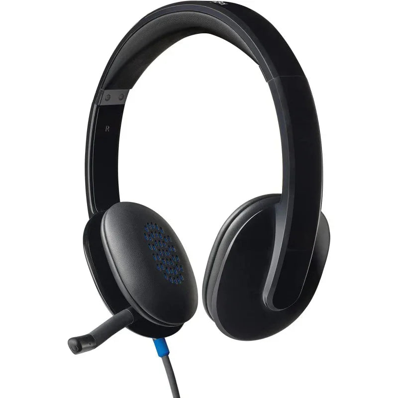 Logitech H540 Wired Headset, Stereo Headphone With Noise-Cancelling Microphone, Usb, On-Ear Controls, Mute Indicator Light, Pc/Mac/Laptop - Black - eBuy UAE