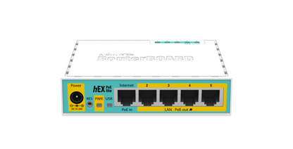 MIKROTik RB750UPr2 (hEX PoE lite) Router,5xEthernet with PoE output for four ports, USB, 650MHz CPU, 64MB RAM, RouterOS L4 - eBuy UAE