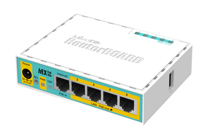 MIKROTik RB750UPr2 (hEX PoE lite) Router,5xEthernet with PoE output for four ports, USB, 650MHz CPU, 64MB RAM, RouterOS L4 - eBuy UAE