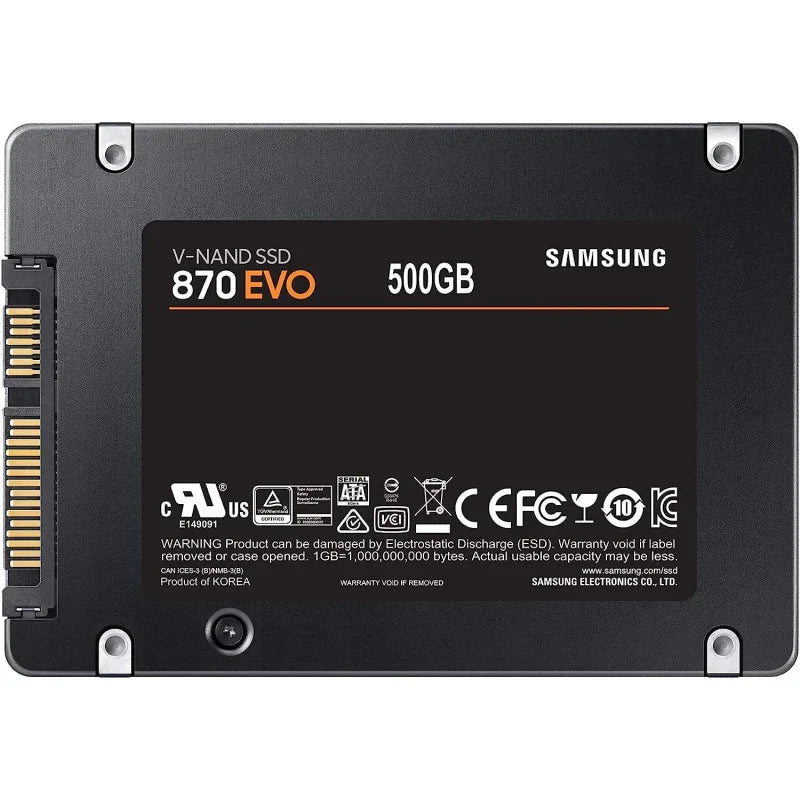 SAMSUNG SSD 870 EVO, 500 GB, Form Factor 2.5 Inch , Intelligent Turbo Write, Magician 6 Software, Black - eBuy UAE