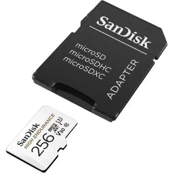 Sandisk 256gb high endurance video microsdxc card with adapter for dash cam and home monitoring systems - c10, u3, v30, 4k uhd, micro sd sdsqqnr-256g-gn6ia - eBuy UAE