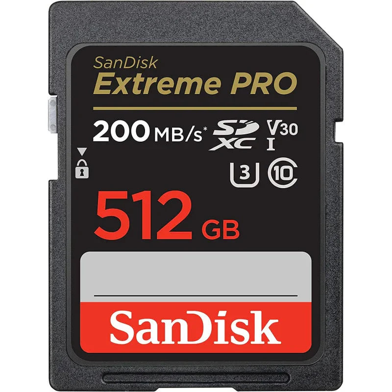 SanDisk 512GB Extreme PRO SDXC card + RescuePRO Deluxe, up to 200MB/s, UHS I, Class 10, U3, V30 SDSDXXD 512G GN4IN, Black - eBuy UAE