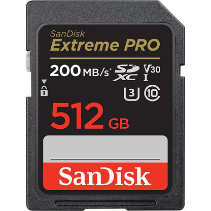SanDisk 512GB Extreme PRO SDXC card + RescuePRO Deluxe, up to 200MB/s, UHS I, Class 10, U3, V30 SDSDXXD 512G GN4IN, Black - eBuy UAE