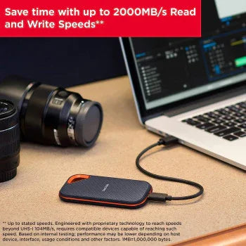 SanDisk Extreme Pro 4TB Portable NVMe SSD, USB C, up to 2000MB/s, Ruggedised and Water Resistant SDSSDE81 4T00 G25, Blue, Pro, 4 TB - eBuy UAE