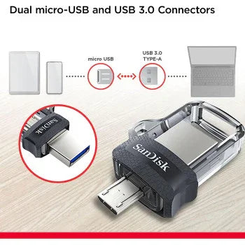 SanDisk Ultra Dual 16GB USB 3.0 OTG Pen Drive (Black) - eBuy UAE