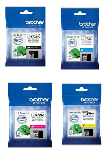 Brother LC472 4-Color Ink Cartridge Set for Brother MFC-J2340DW Printer