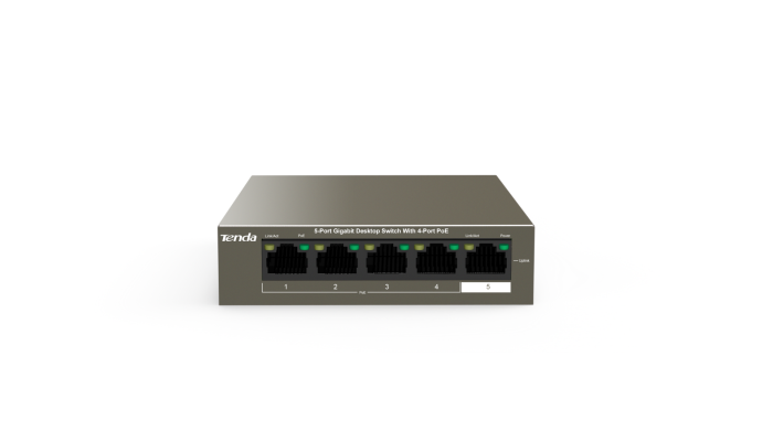 Tenda TEG1105P-4-63W 5-Port Gigabit Unmanaged PoE Switch, 4 PoE Ports Switch - eBuy UAE