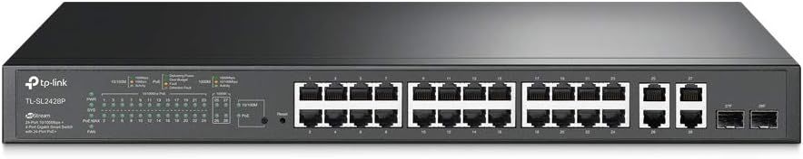TP Link SL2428P JetStream 24 Port 10/100Mbps + 4 Port Gigabit Smart Switch with 24 Port 250WPoE+ - eBuy UAE