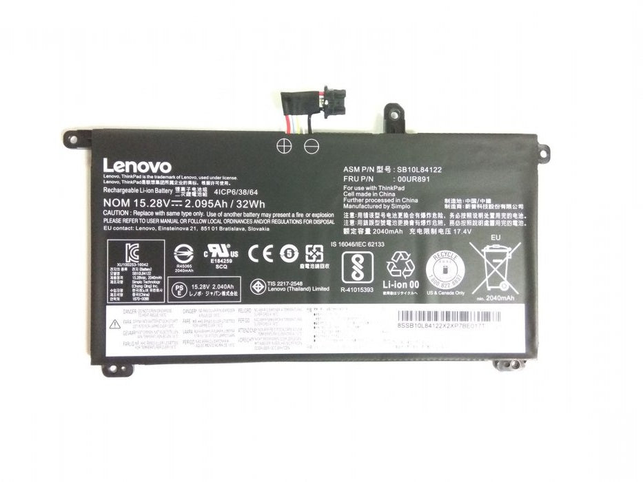 32Wh Original 00UR890 Lenovo ThinkPad T570, T580, P51S, P52S SB10L84121 SB10L84122 00UR891 00UR892 SB10L84123 Laptop Battery - eBuy UAE