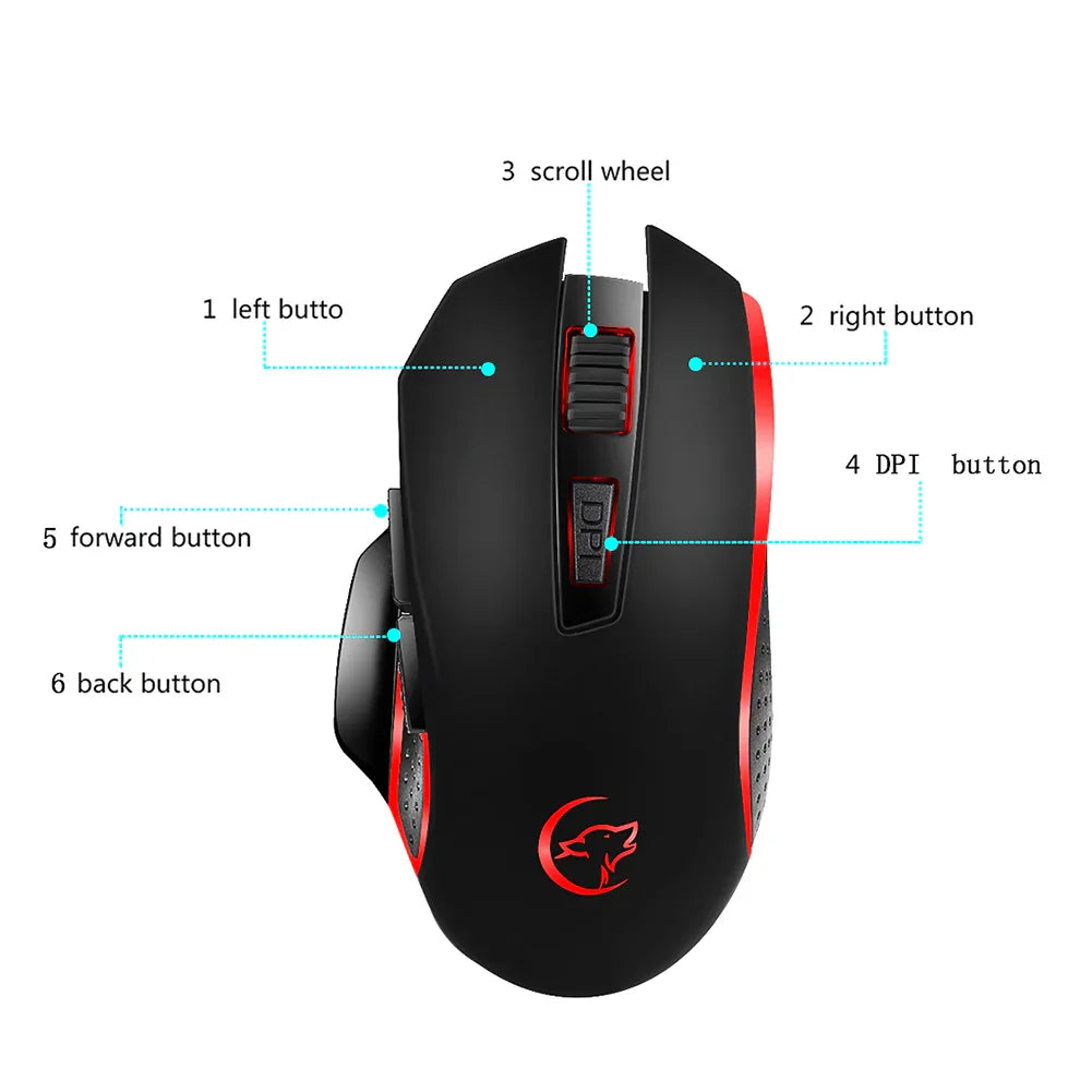 Universal 800/1200/1600/2400DPI 2.4G Wireless Gaming Mouse PC Laptop Supplies - eBuy UAE